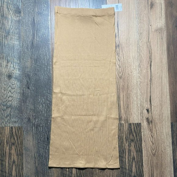 French Connection Palm Suede Tommy Ribbed Side Split Knit Skirt Size S NWT - Picture 4 of 4